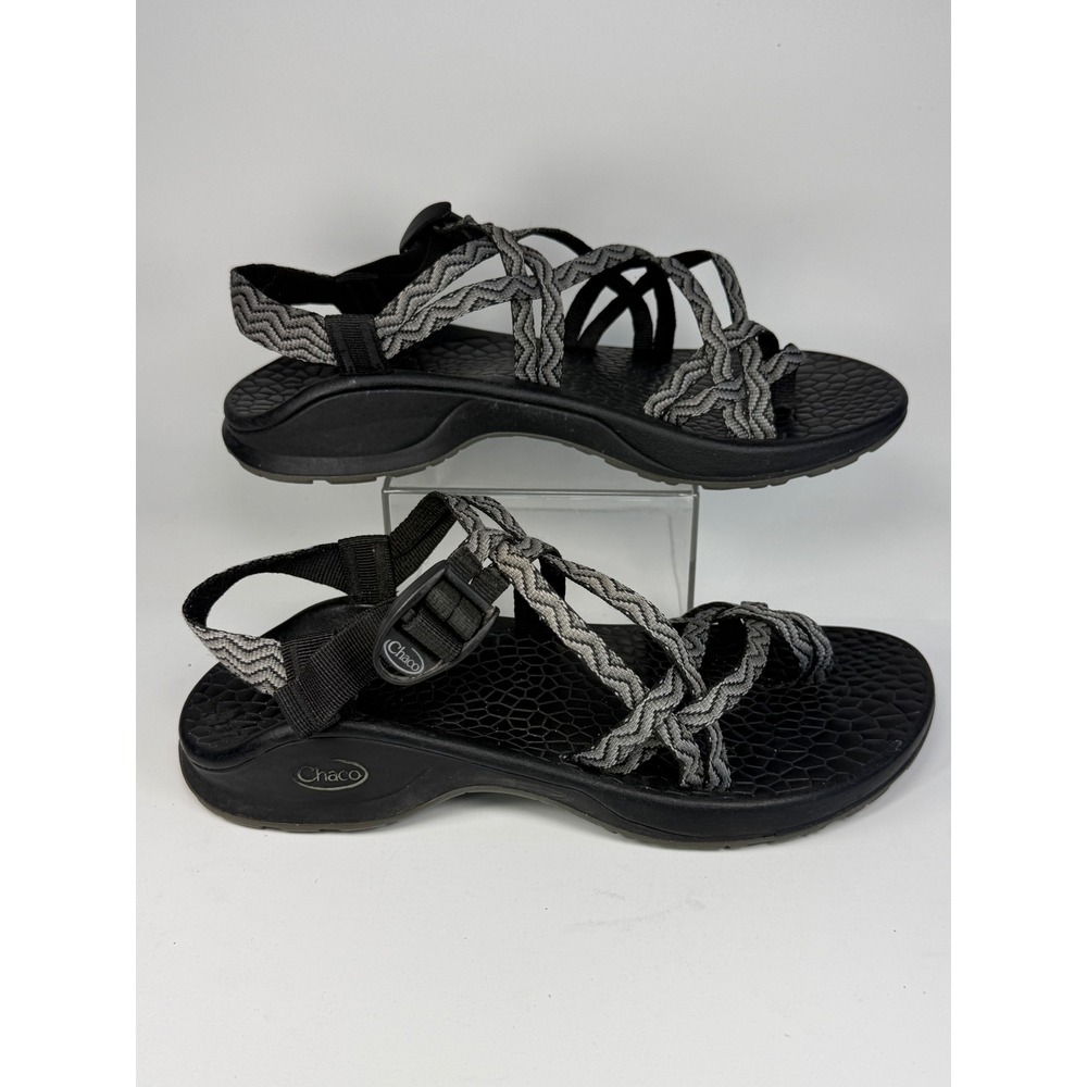 Chaco Womens 9 Sandal ZX/2 Classic Grey Black Strappy Outdoor Sport Hiking 1572F